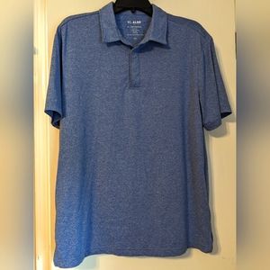 01.Algo Men`s Performance Polo Short Sleeve Casual Polyester Size L Blue